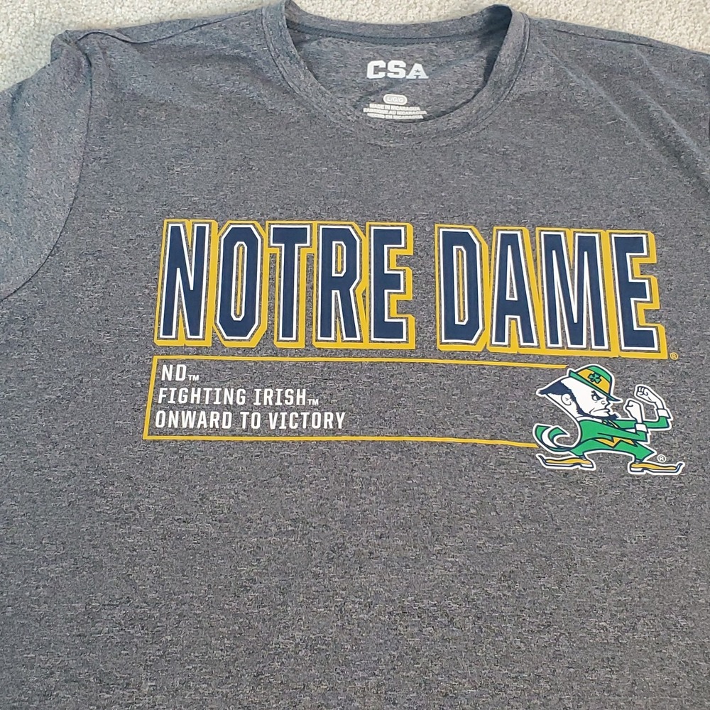Notre Dame Fighting Irish Men's Tshirt Size L Large Gray NWTG